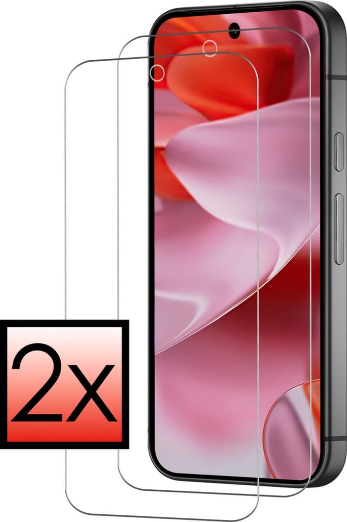 Screenprotector - 2 Stuks - Geschikt voor Google Pixel 9 - Extra Sterk - Beschermglas - Gehard Glas - Tempered Glass - Screen Protector - Bescherm Cover