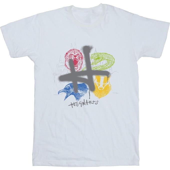 Harry Potter Heren Emblemen H Spuit T-shirt (Wit)