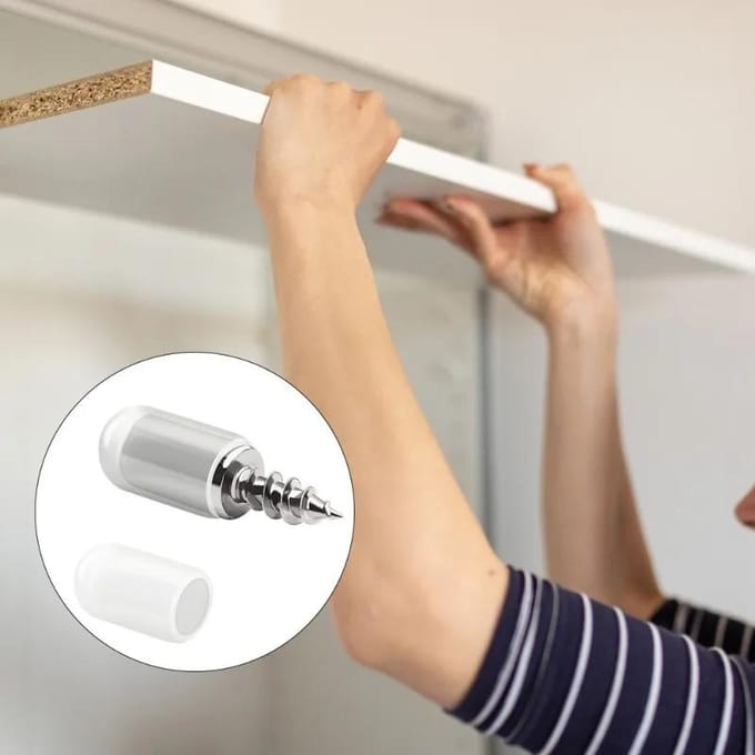 100 stuks zelftappende schroef laagplaathouder kledingkast septumbeugels vaste schroef planksteun pennen met antislip huls 100pcs