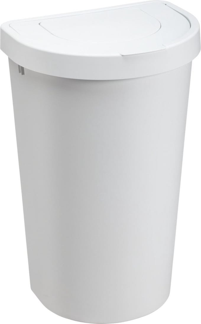 Plast Team - Prullenbak / Afvalbak - klapdeksel - 45 l - Seattle Swing - Wit