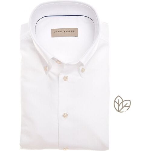 John Miller Overhemd Slim Button-Down Pure Cotton Wit / male