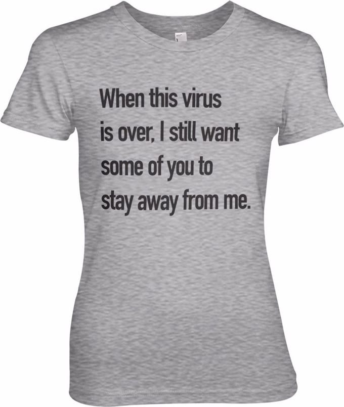 Hybris Stay Away From Me Girly Tee dames-T-shirt, heather-grijs
