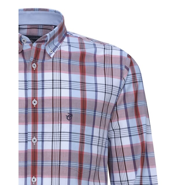 Campbell Casual Overhemd Oranje Grote Ruit Heren