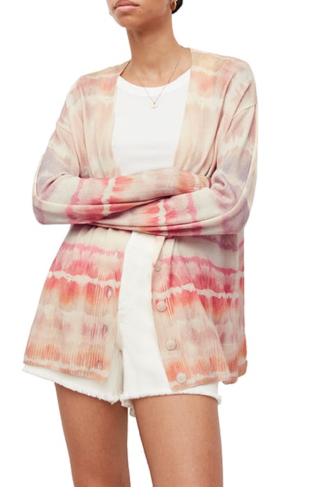 AllSaints Marea Cardigan Rainbow Pink Maat: L | Cardigans Outlet | Dames | Roze