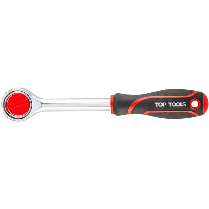 Topex - Grijpbare ratel 3/8" - 200 mm - 72 Tanden - Ergonomische Handgreep