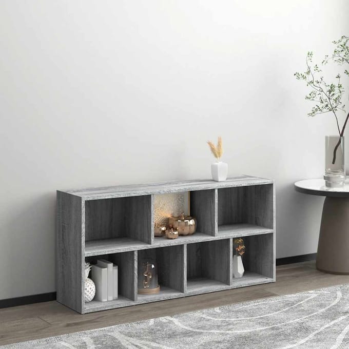 vidaXL - Boekenkast - 50x25x106 - cm - grijs - sonoma - eikenkleurig