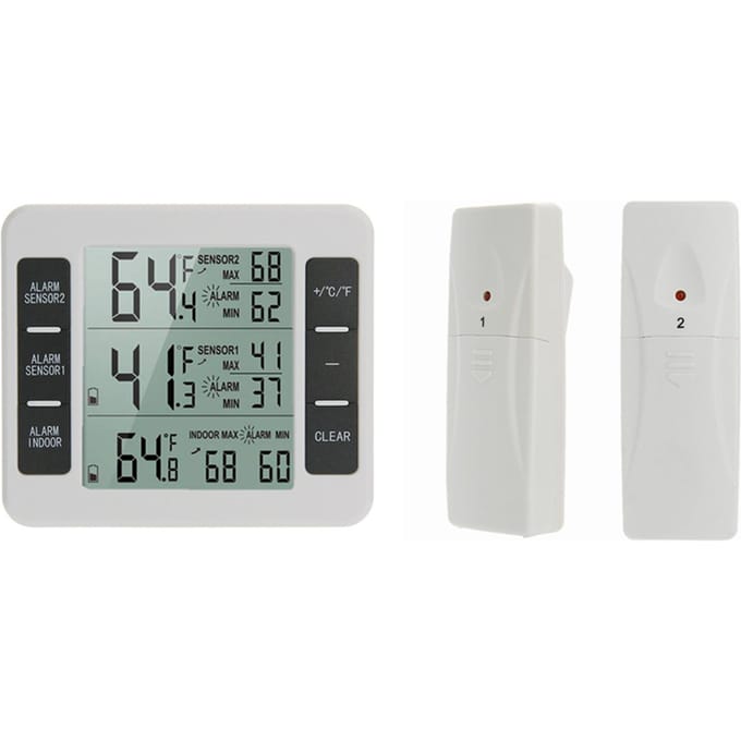 Binnen- en buitenthermometer met draadloze sensor Digitale temperatuurmeter Max. en min. registratie with 2 sensor