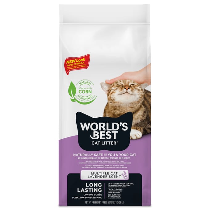 12.7 kg World's Best Kattenbakvulling Meerdere Katten Lavendel Kattenbakvulling
