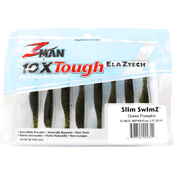 Zman Soft Lure Slim SwimZ 2,5 Inch 8/Pack Groene Pompoen (2311) gray