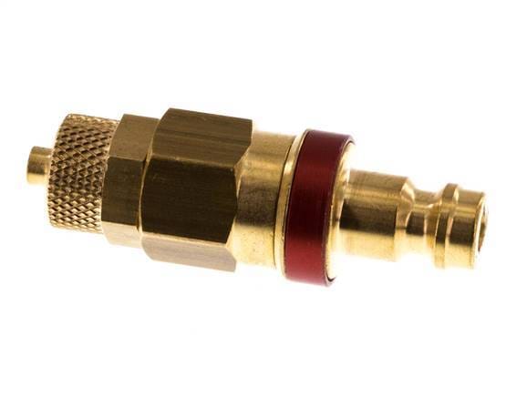 Messing DN 5 Rood Luchtkoppeling Insteeknippel 4x6 mm Push-On Double Shut-Off - CLP5-N-B-RED-SV-4