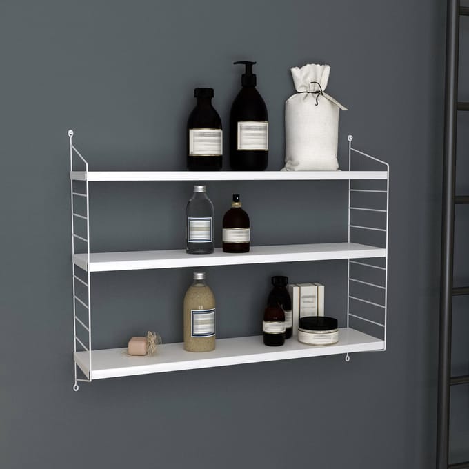 Wandplank Strängnäs set van 2 verstelbaar 50x60x15 cm wit
