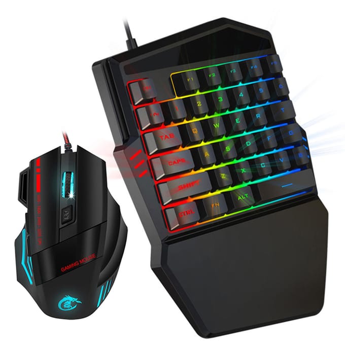 HXSJ J50 Eenhands Gaming Muis Toetsenbord Set Computeraccessoire voor Win2000  Android  OS X