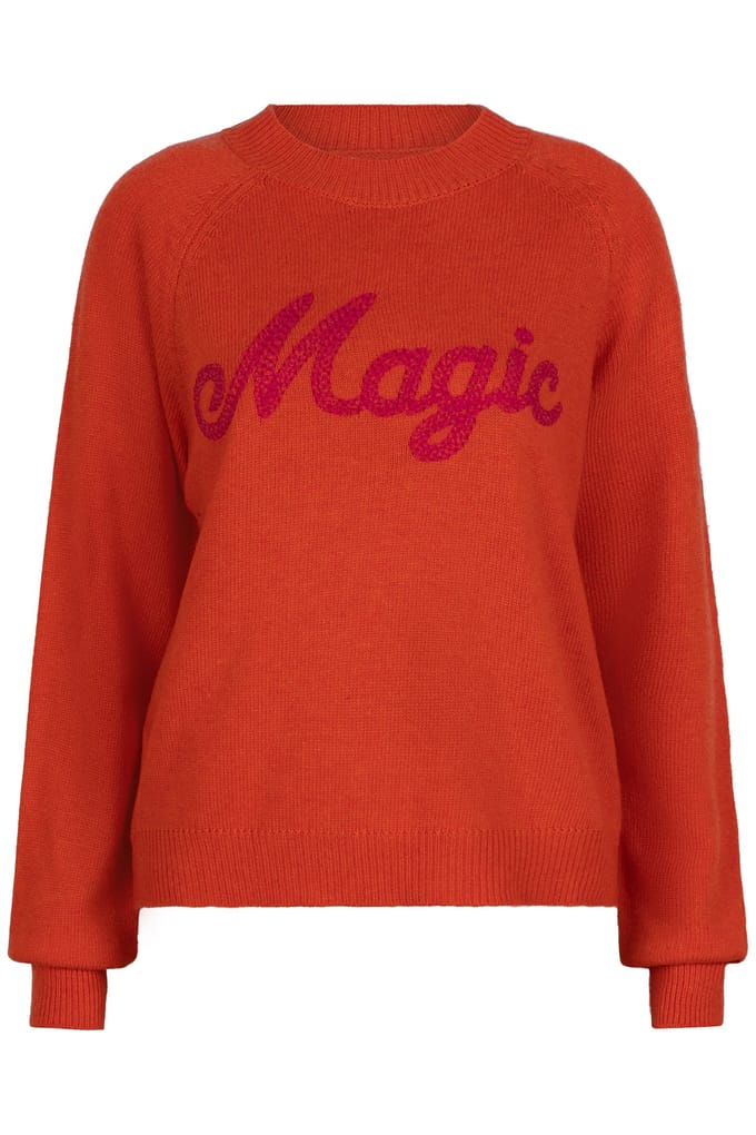 EsQualo Sweater “magic” Intarsia Orange Maat: S | Sweaters Outlet | Dames | Oranje