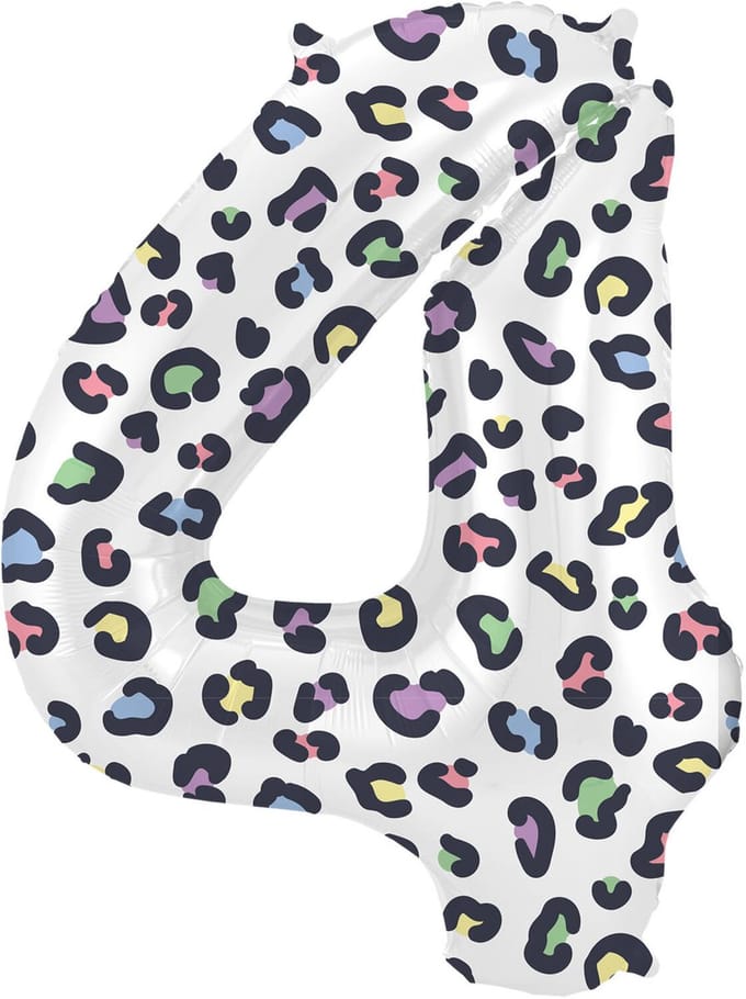 Folat - Folieballon Cijfer 4 Bright Panther - 86 cm