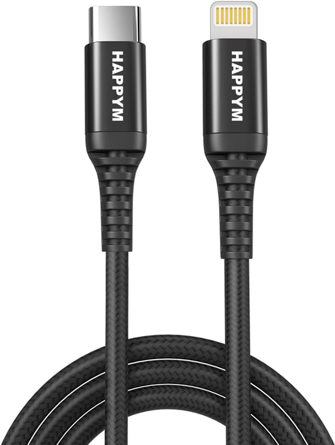 Lightning naar USB C Kabel Kort – Lightning kabel & Data – Zwart
