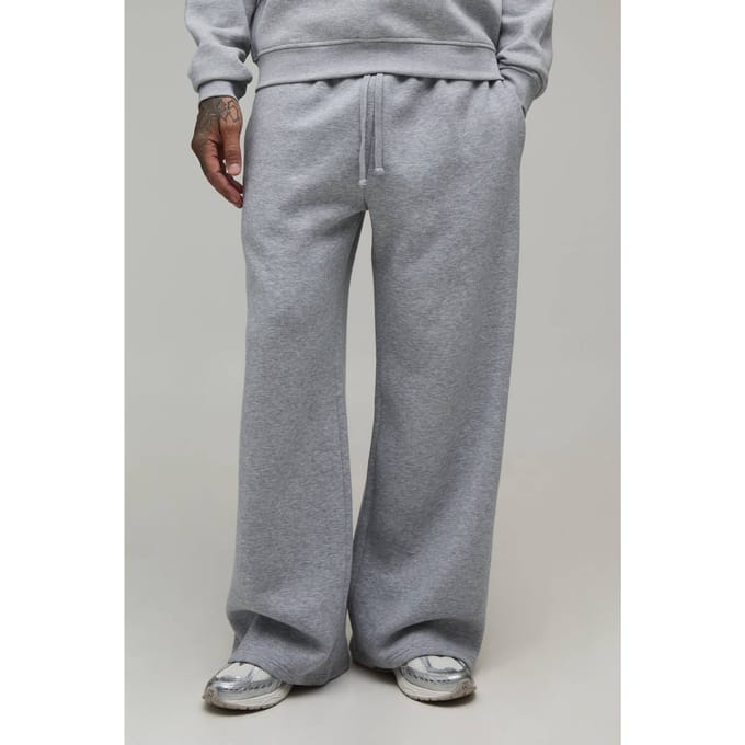 Lange Essentiële Wijde Pijpen Joggingbroek | Grey Marl | Size Small