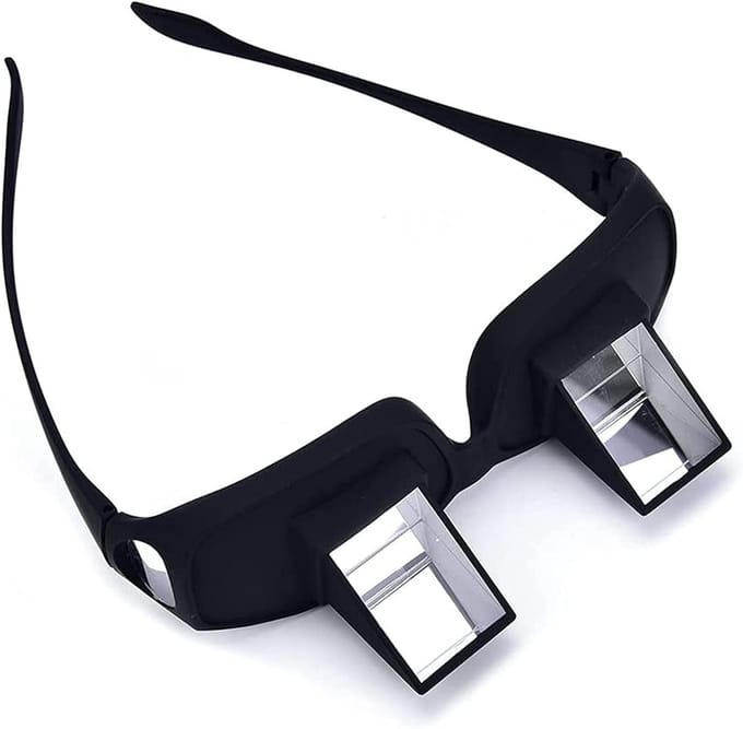 Prisma Bril - Luie bril - Lezen in bed - Horizontaal zicht - 16.7 cm - Zwart