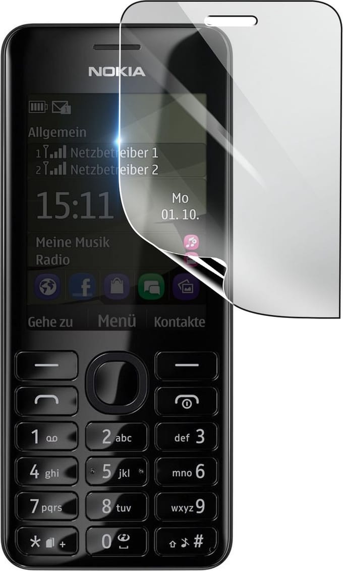 3mk, Geschikt voor Nokia 206, Schokbestendige Hydrogel Screenprotector, Transparant