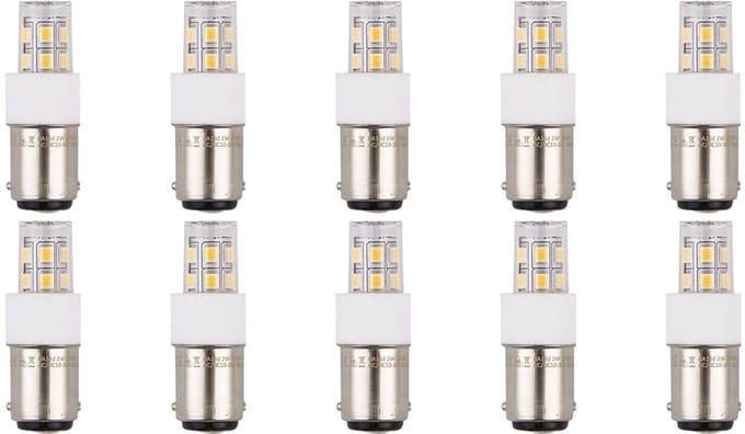 SPL Ba15d LED Lamp 2W - Neutraal Wit - 200lm - LED Buislamp T17 - 10 Stuks