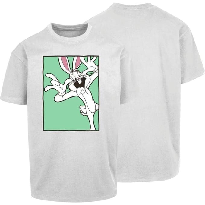 Looney Tunes Oversized T-shirt - Funny Face - Oversize - S tot XXL - voor Mannen - wit