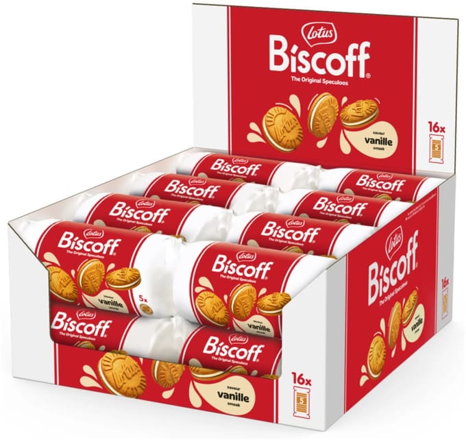 Koekjes Lotus Biscoff speculoos sandwich vanille 16 x 5 stuks