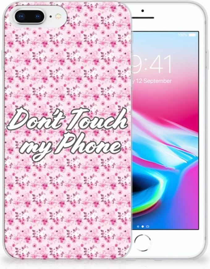 Apple iPhone 7 Plus | 8 Plus Silicone-hoesje Flowers Pink DTMP