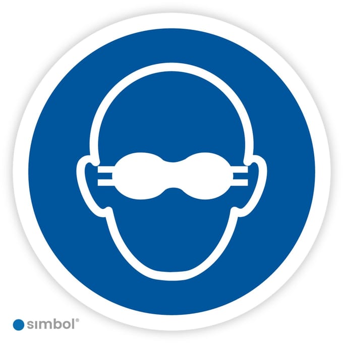 Simbol® - Stickers Dragen van opaak bril verplicht (M007) - Formaat ø 30 cm.