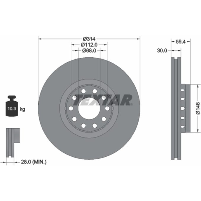 Remschijf TEXTAR 92073200