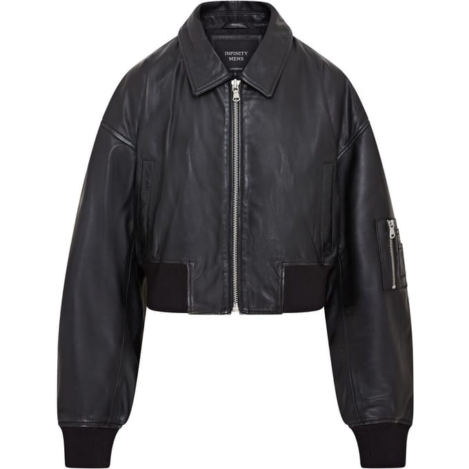 Oversized lederen MA-1 bomberjack voor dames