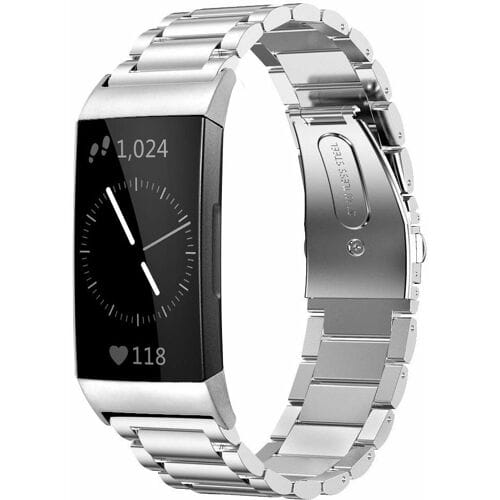 Fitbit Charge 3 stalen bandje (zilver)