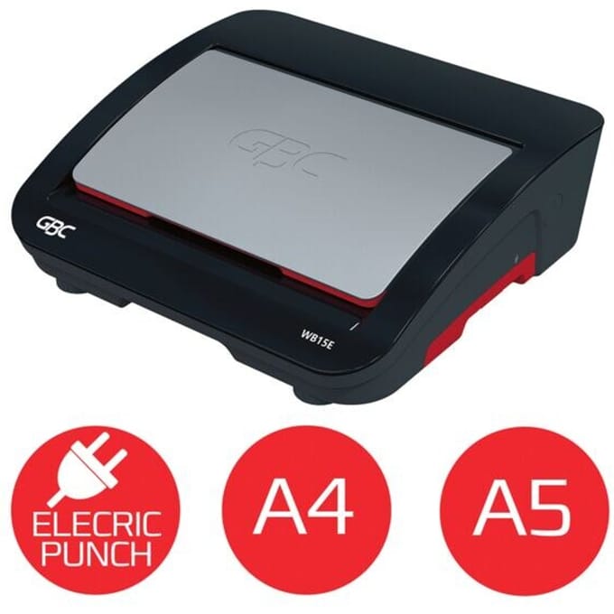 GBC WireBind WB15E, elektrisch inbindsysteem 3:1, perforeren van 15 vellen, 125 vellen, 14 mm, LED-display