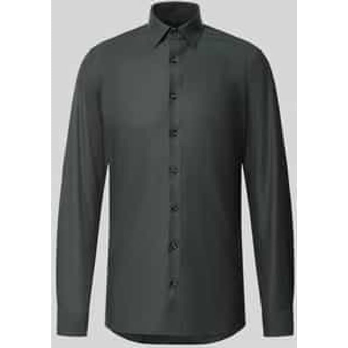 OLYMP No. Six Overhemd, Super Slim, Kent, Grijsgroen