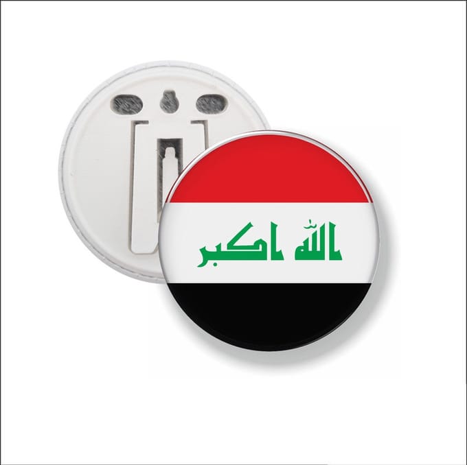 Button Met Clip 58 MM - Vlag Irak