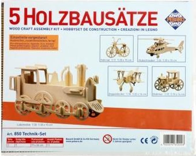 Pebaro houten bouwset voertuigen - creatief speelgoed bouwpakket.