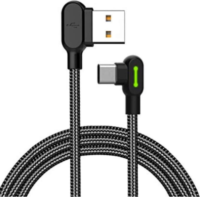 MCDODO Onbreekbare USB-C kabel / 1.2 Meter / Universele Oplaadkabel / 2x Sneller opladen / Titanium Kern / 90 Graden
