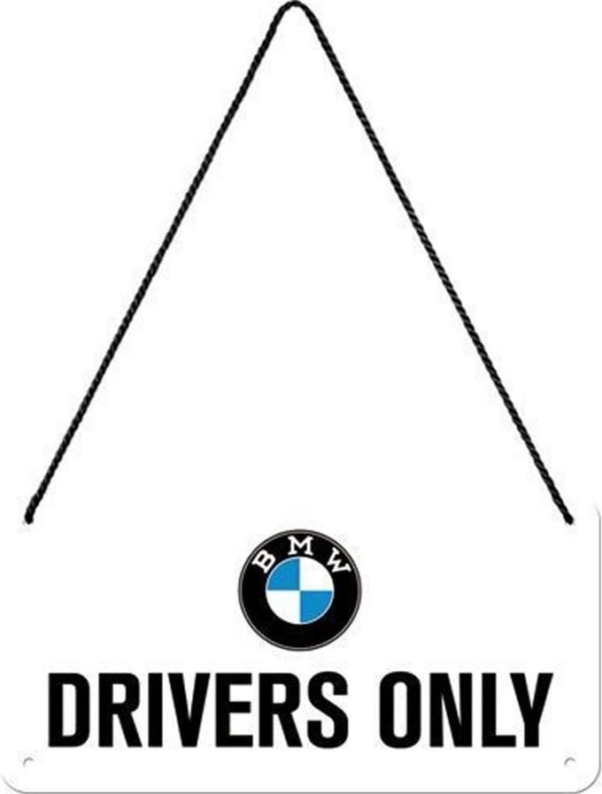 BMW Drivers Only Hangend Metalen Bord 10 x 20 cm