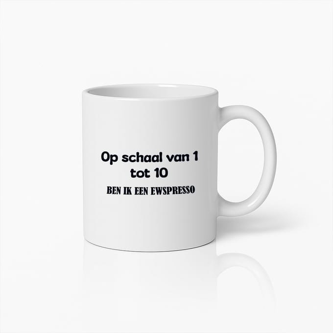 Grappige Espresso Mok – Koffieliefhebber Beker met Humoristische Tekst