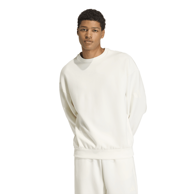 Adidas Soft Lux Sweatshirt Sweatshirts Heren - Wit - Maat M - Poly Mesh