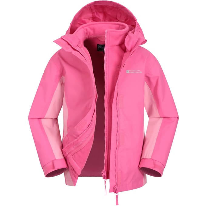 Mountain Warehouse Kinder/Kinder Lightning 3 in 1 Waterdichte Jas (Lichtroze)