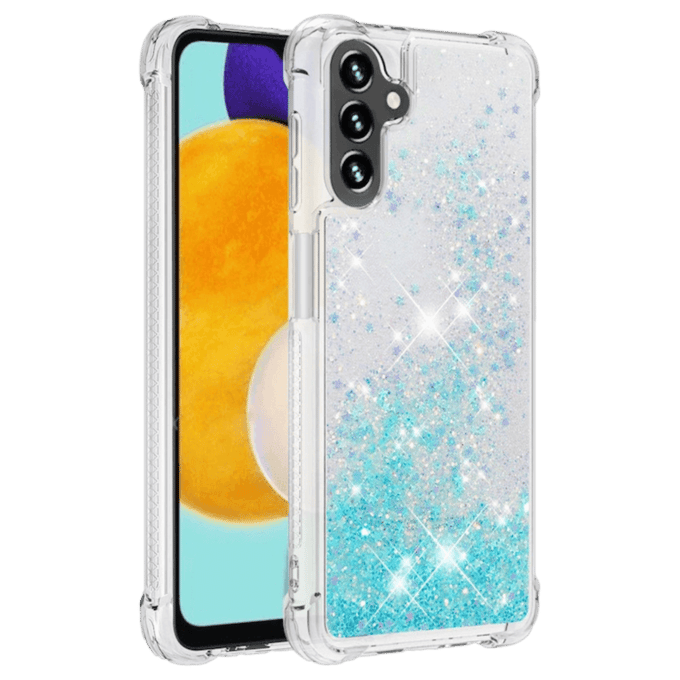Mocaa Samsung Galaxy A54 Valbestendig Glitter Hoesje Blauw