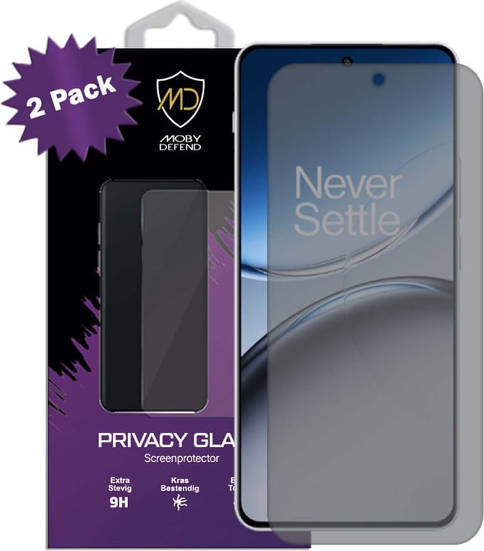 2-Pack MobyDefend Screenprotectors - Geschikt voor OnePlus Nord 4 - Matte Privacy Glass Screensavers