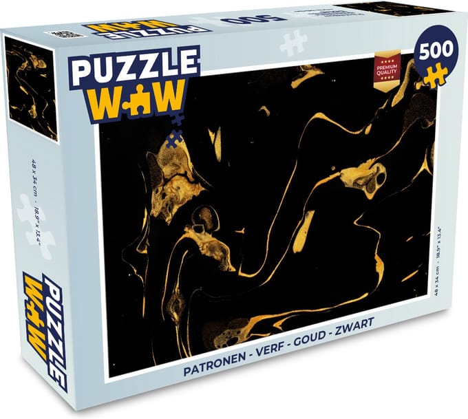 Puzzel Patronen - Verf - Goud - Zwart - Legpuzzel - Puzzel 500 stukjes