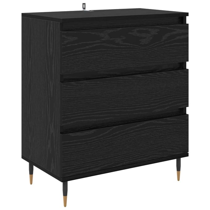 vidaXL Dressoir Zwart Eiken 60 x 35 x 70 cm Bewerkt hout