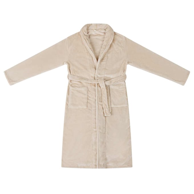 vidaXL Badjas zonder Kap Beige m Flanel