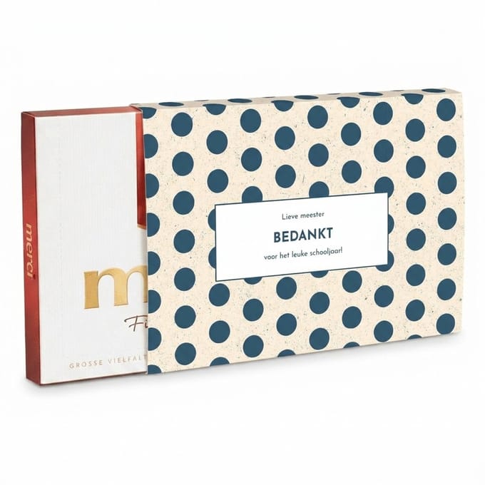 Merci Chocolade | Chocoladecadeaus | Bedankt | Cadeau | Bedankt Meester | Stippenpatroon | 400 gram | Fotofabriek