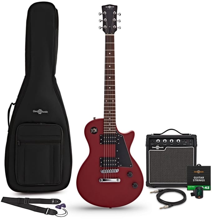 New Jersey Electric Guitar Red, 10W Guitar Amp & Accessory Pack
