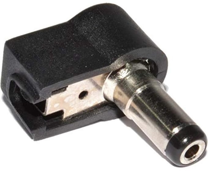 DC Voedingsadapter Solder Connector 90 Graden 2.1mm/5.5mm Male Plug