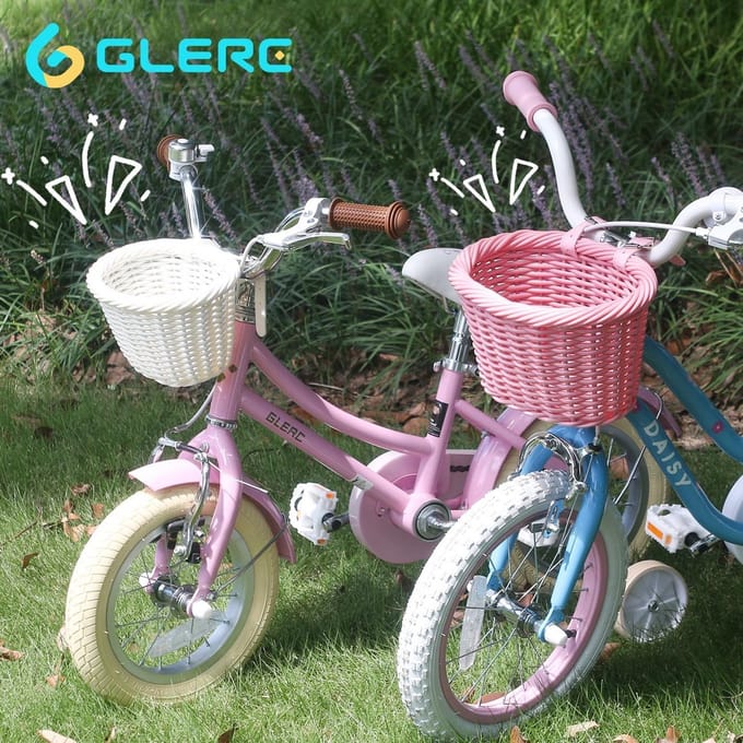 Witte Geweven Mini Fietsmand voor Kinderstuur