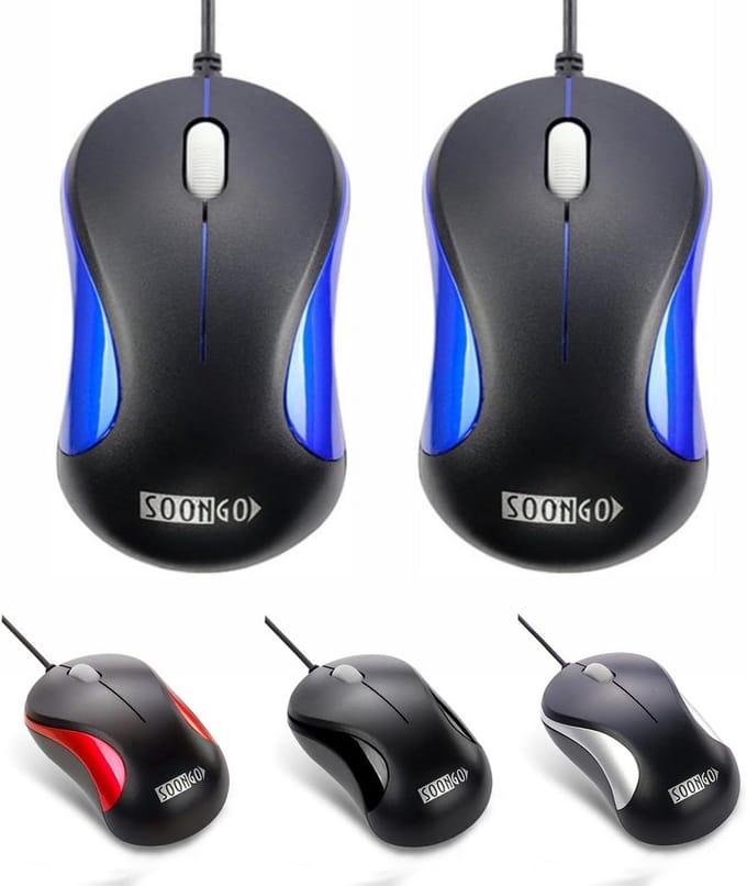 Draadloze Muis voor Laptop en Desktop - 2 Stuks Optische USB Muis voor Windows en Mac