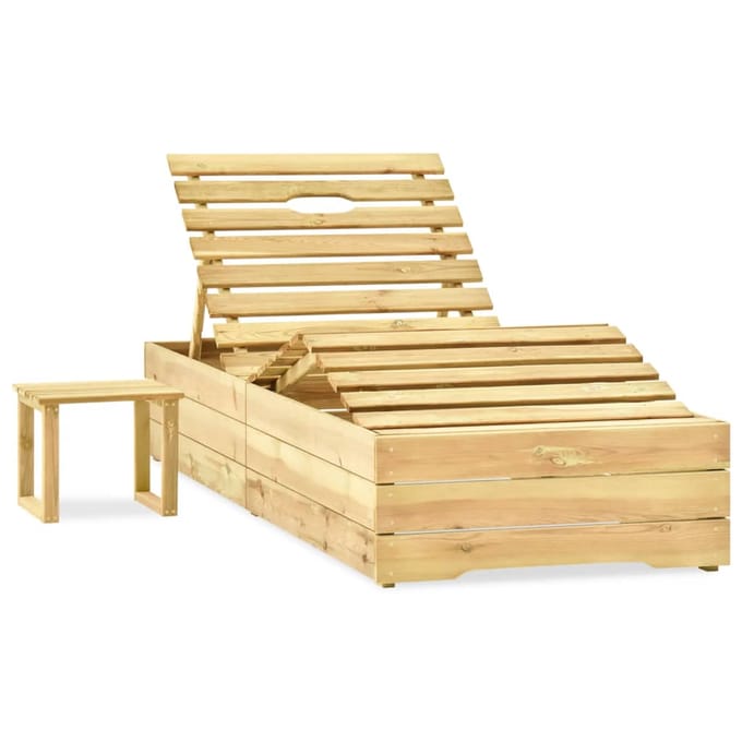 vidaXL - Ligbed - met - tafel - groen - geïmpregneerd - grenenhout